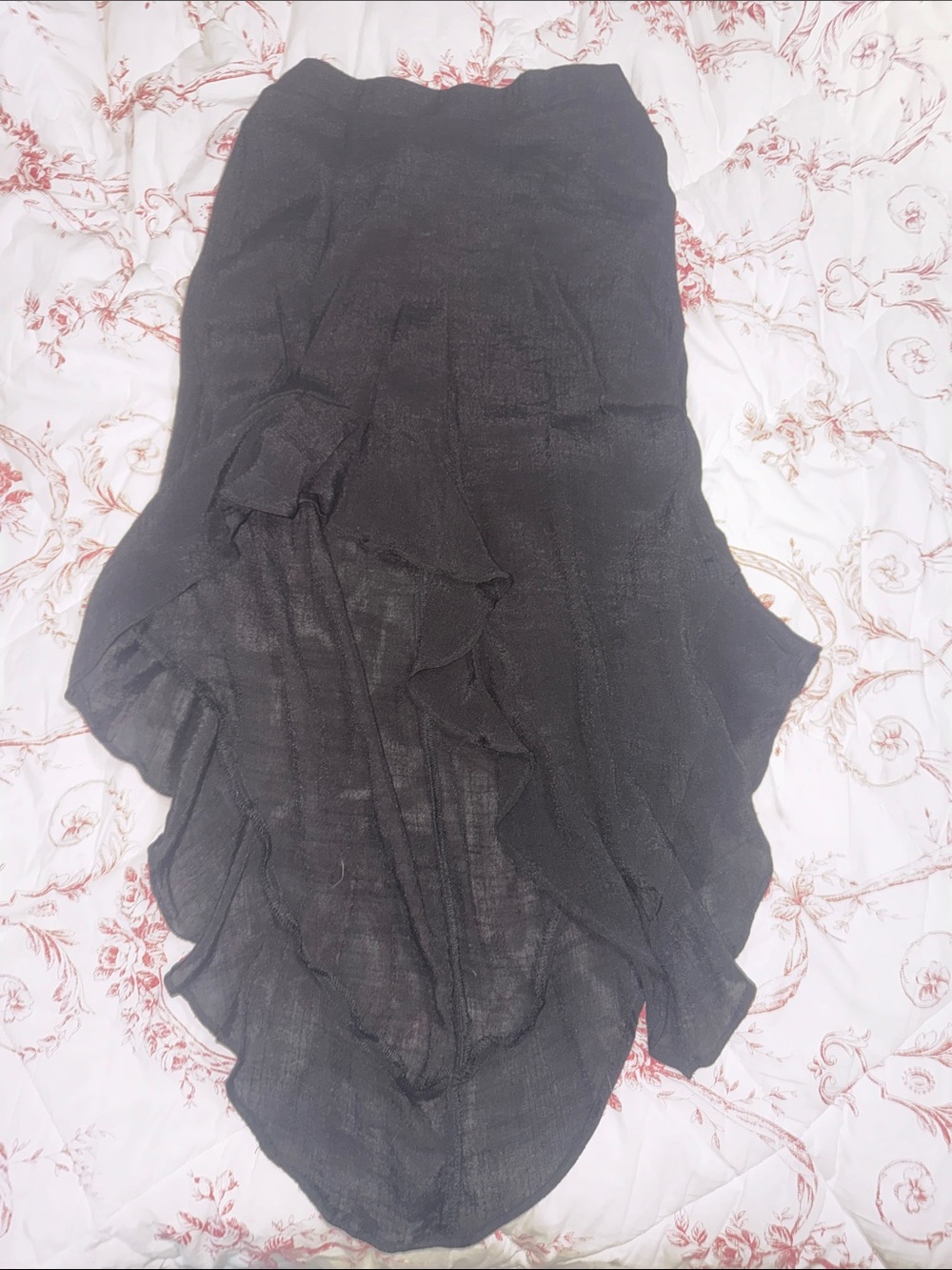 Bwear Black Asymmetrical Ruffle Skirt